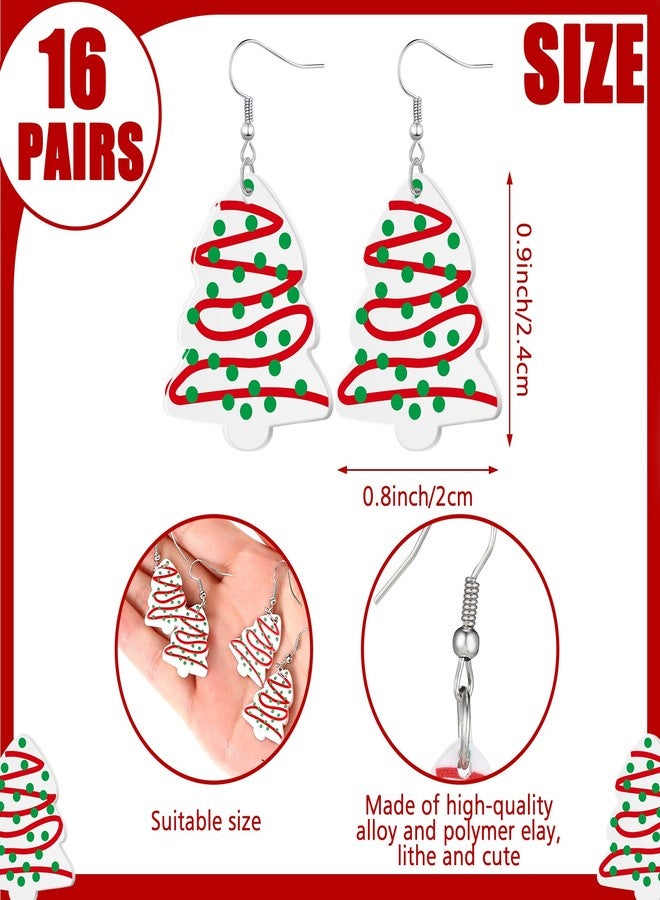 Remuuly 8 Pairs of Classic Christmas Tree Hook Style Dangle Earrings - Image 3